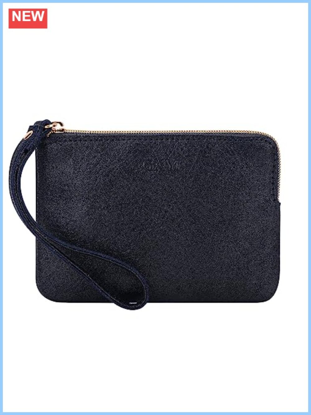 Genuine Leather Wristlet Clutch Purse Card Holder Zip
